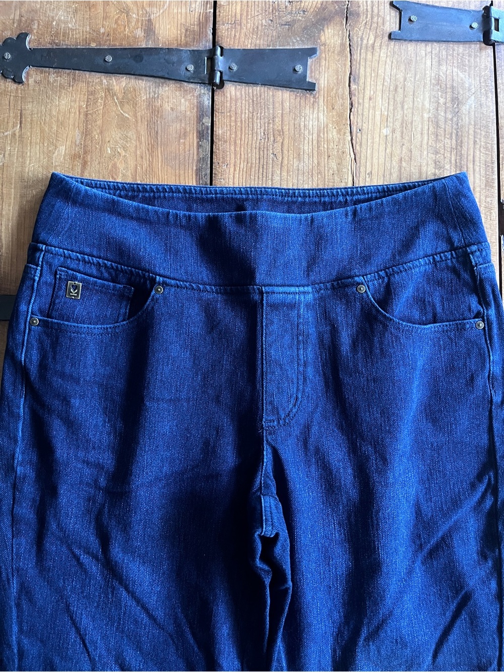 Belle by Kim Gravel Navy Stretch Jeggings - Picture 3 of 4